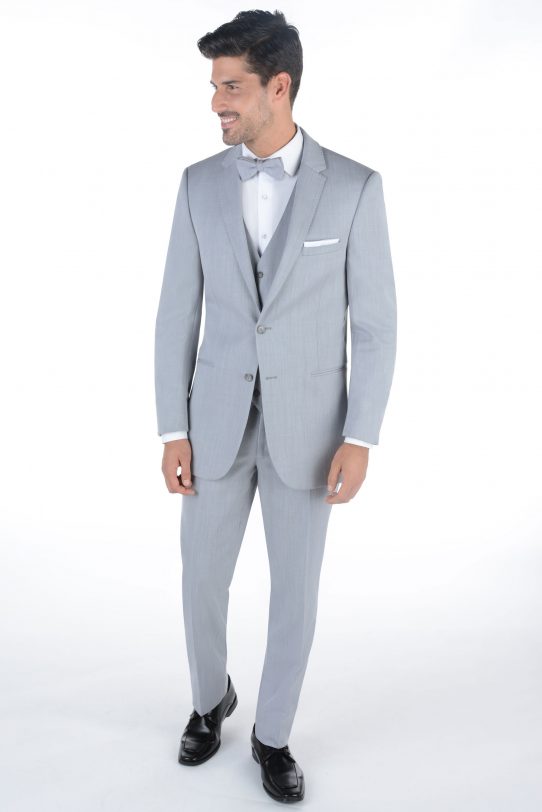 All Styles Light Grey Bedford Suit by Kenneth Cole