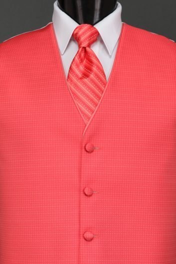 Vests Salmon Sterling Vest – Striped Tie | Savvi Formalwear